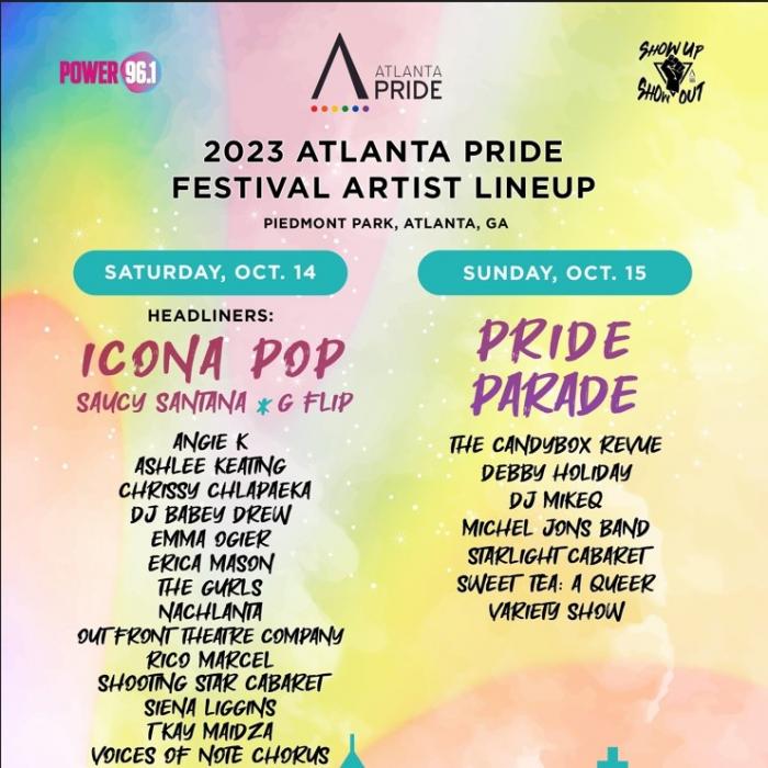 Announcing Entertainment Lineup for 2023 Atlanta Pride Festival
