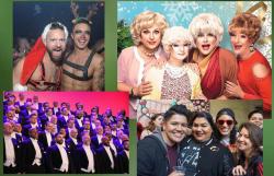 (Clockwise from upper left) Brut @ Great Northern, The Golden Girls Live @ Victoria Theatre, Mango @ El Rio and SF Gay Men's Chorus