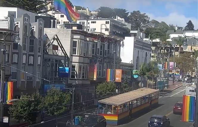 A screengrab of the Castro Street Cam the afternoon of October 9.