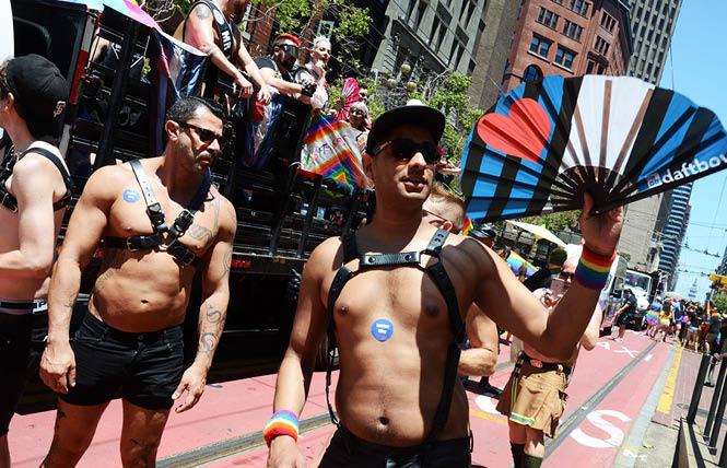 Leathermen proudly marched in the 2018 San Francisco Pride parade. Photo: Rick Gerharter