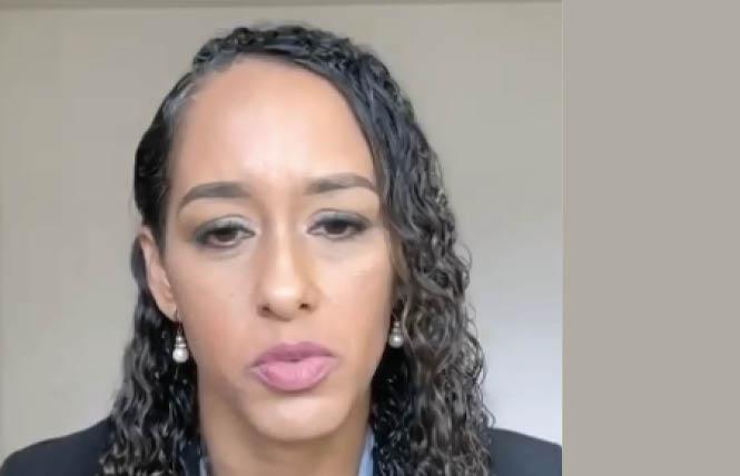 Former San Francisco Assistant District Attorney Brooke Jenkins spoke during an October 25 virtual news conference about why she's supporting the recall effort of her old boss, District Attorney Chesa Boudin. Photo: Screengrab