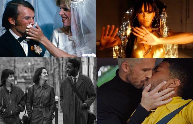 (clockwise from upper left) 'Tricia's Wedding,' 'JTHIII' in the Transgender Film Festival; 'The Bridesman;' 'Paris, 13th District'