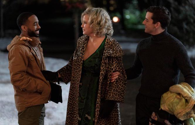 Philemon Chambers, Jennifer Coolidge and Michael Urie in 'Single All the Way' 
