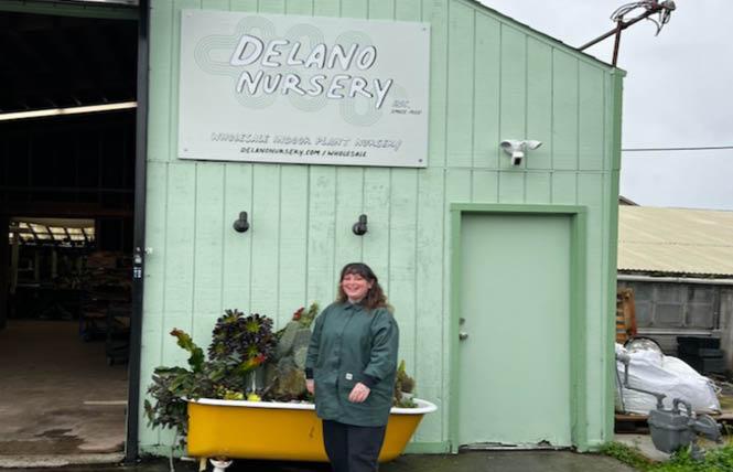 Lauren Borden, who co-owns Delano Nursery in Daly City, will soon open a larger greenhouse in Pescadero. Photo: Matthew S. Bajko<br>