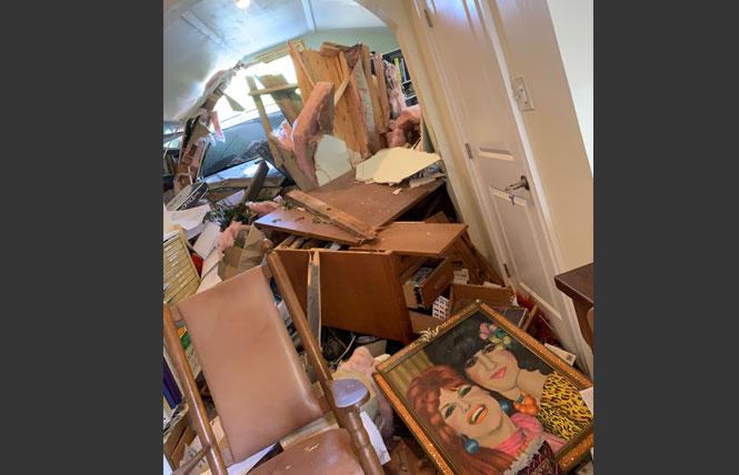 The Louise Lawrence Transgender Archive in Vallejo suffered significant damage after a hit-and-run driver plowed into the building last month. Photo: Courtesy LLTA<br><br>