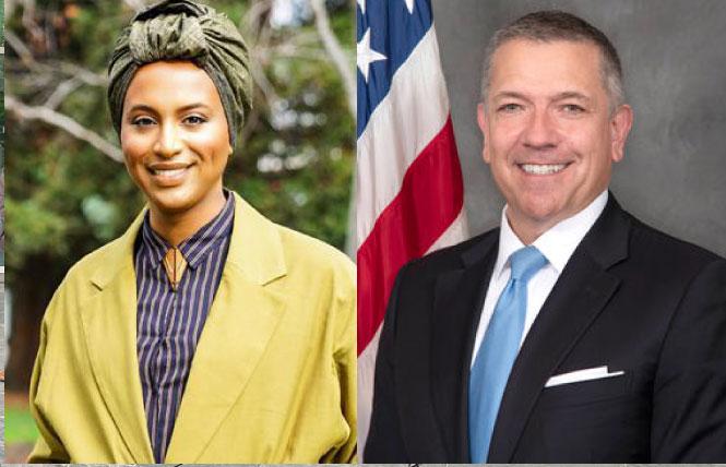 Honey Mahogany, left, and Matt Dorsey are among the names floated for District 6 supervisor. Photos: Mahogany, courtesy Honey Mahogany; Dorsey, courtesy SFPD