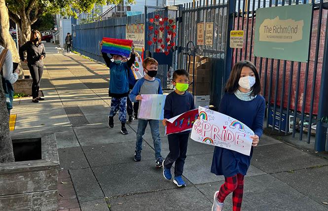 Students at San Francisco's George Peabody Elementary School marched in a Pride parade Friday, April 29. Photo: Matthew S. Bajko