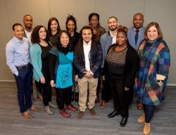 Front row (L-R) : Kaden Mohamed, Fatema Ahmed, Karen Young, Armani White, Shana Bryant, Elsa Mosquera-Sterenberg. Back row (L-R): Sid Salvodon, Reina Guevara, DaVan Johnson, Chastity Bowick, Nadav David, Gregory Hill
