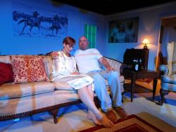 Liz Adams and Steve Auger in Zeitgeist Stage Company's production of Trigger Warning