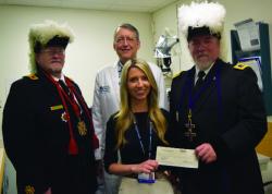 L to R: Sir Knight Mark Kay, David Hunter, Emily Wiecek, Sir Knight Stuart Drost