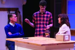 Michael Kaye, Nathan Malin and Maureen Keiller in SpeakEasy Stage Company's production of "Admissions." (Courtesy Maggie Hall Photography)