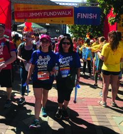 South End resident, Allie Klein, and her mother crossing the finish line, 2019