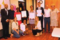 Scholarship recipients, Andrew Parthum second from right.  Photo by Michelle Maniscalco