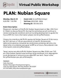 BPDA Announces March 29 Nubian Square Virtual Meeting