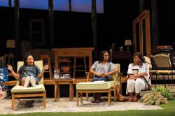 Lyndsay Allyn Cox, Arie Thompson and Nikkole Salter in the Huntington Theatre production of "Our Daughters, Like Pillars" by Kirsten Greenidge. (Courtesy T Charles Erickson)