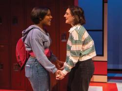 Abriel Coleman (left) as  Alyssa and Liesie Kelly as Emma in "The Prom" at SpeakEasy Stage Company. Photo by NILE SCOTT STUDIOS.