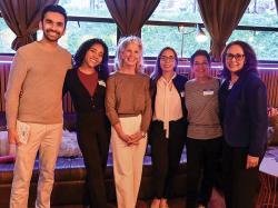 Hessan Farooqi, ED of the Boston Climate Action Network and a member of Ellis; Sarah Sharpe South End Liaison from the City of Boston; Julie Arnheiter, Chair and Executive Board Member of Ellis; Lucia Marciano and Luz Maria Hernandez both neighbors and Ellis members; Vanessa Calderón-Rosado, CEO of Inquilinos Boricuas en Acción.?Photo by Rachel Wilson.