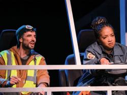 Paul Melendy and Thomika Marie Bridwell in Gloucester Stage Company's "The Garbologists." Photo. by Shawn G. Henry.