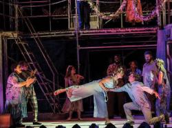 Nora Eschenheimer as Rosalind and Michael Underhill as Orlando in Commonwealth Shakespeare Company revival of "As You Like It." Photo courtesy Nile Scott Studios.